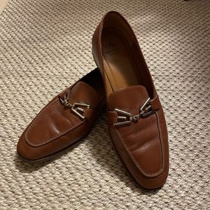 Aquatalia Waterproof Cognac Horsebit Loafers